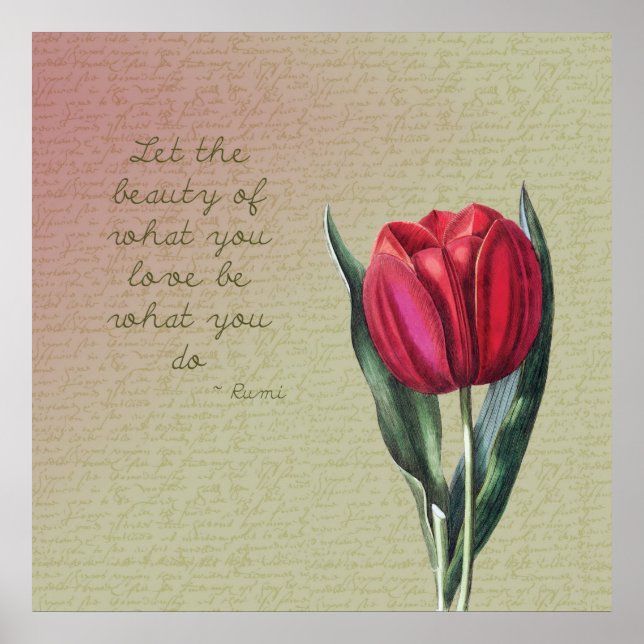 Póster Tulipán de belleza inspiradora (Frente)