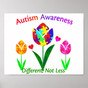 Póster Tulipán de la conciencia del autismo