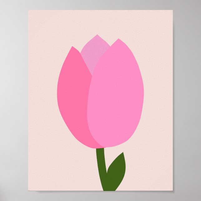 Póster Tulipán Rosa (Frente)