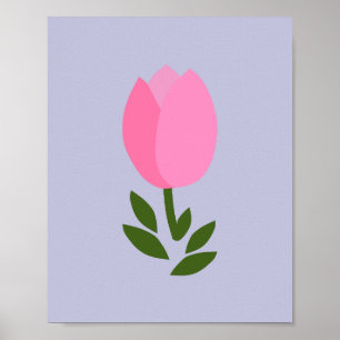 Póster Tulipán rosa y púrpura