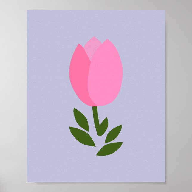 Póster Tulipán rosa y púrpura (Frente)