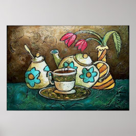 Póster Tulipán y té II