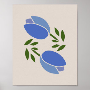 Póster Tulipanes azules