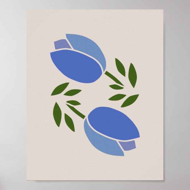 Póster Tulipanes azules (Frente)
