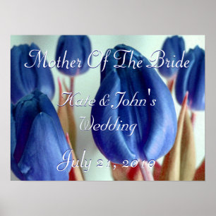 Póster Tulipanes azules