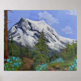 Póster Tulipanes azules en una caminata