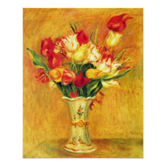 Póster Tulipanes de Pierre Renoir, arte del impresionismo