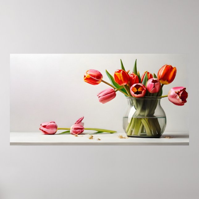 Póster Tulipanes de primavera para el Día de San Valentín (Frente)