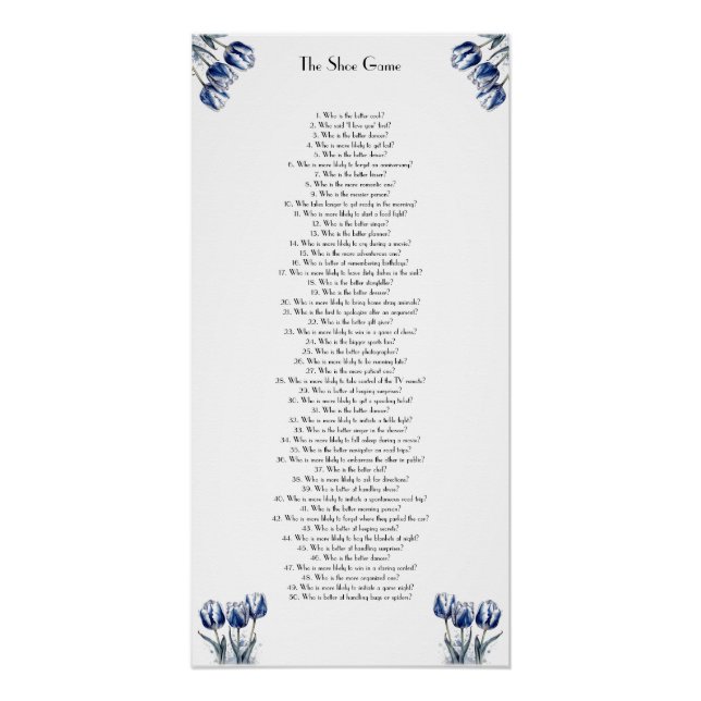 Póster Tulipanes en azul de Delft personalizables (Anverso)