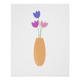 Póster Tulipanes en la acuarela de vase