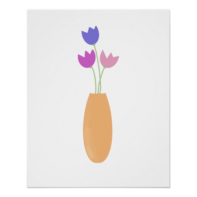 Póster Tulipanes en la acuarela de vase (Anverso)