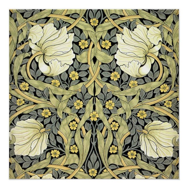 Póster Tulipanes Pimpernel Arte Botánico de William Morri (Anverso)