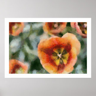 Póster Tulipanes pintados