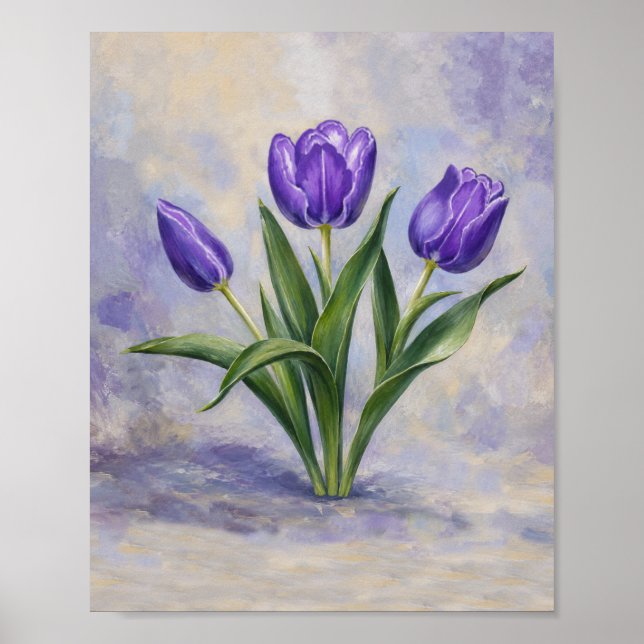 Póster Tulipanes púrpura (Frente)