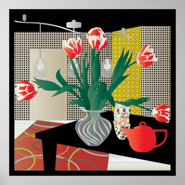 Póster Tulipanes Rojos (Frente)