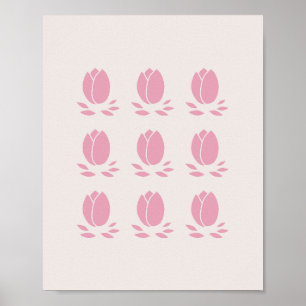 Póster Tulipanes rosados