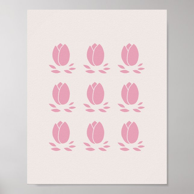 Póster Tulipanes rosados (Frente)