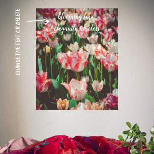 Póster Tulipanes rosados de estilo vintage