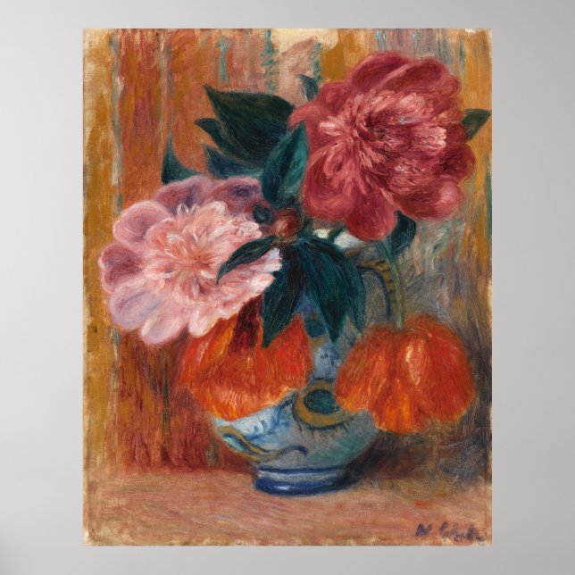 Póster Tulipanes y Peonías en Pitche de Glackens (Frente)