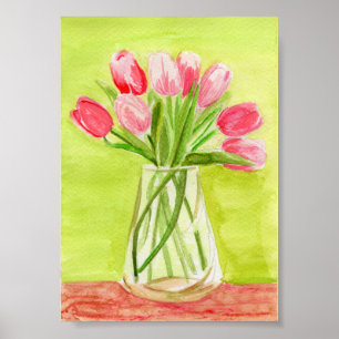 Póster Tulipano rosa