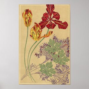 Póster Tulips de Art Nouveau