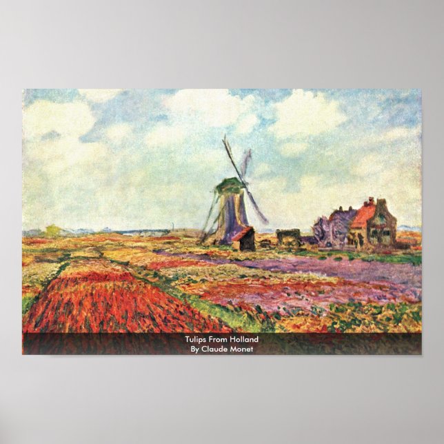 Póster Tulips, De Holanda, Por Claude Monet (Frente)
