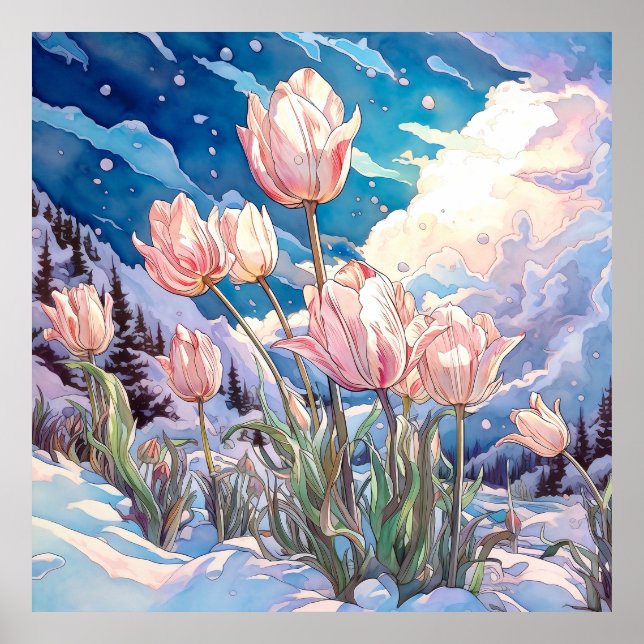 Póster Tulips Wall Art, Plaza Floral (Frente)