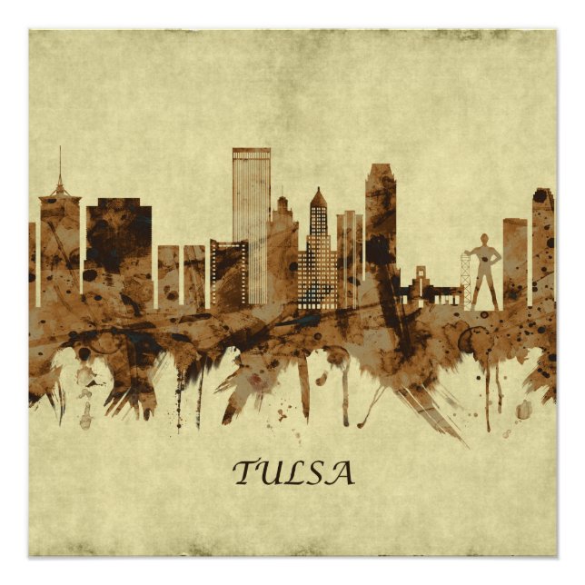 Póster Tulsa Oklahoma Cityscape (Anverso)