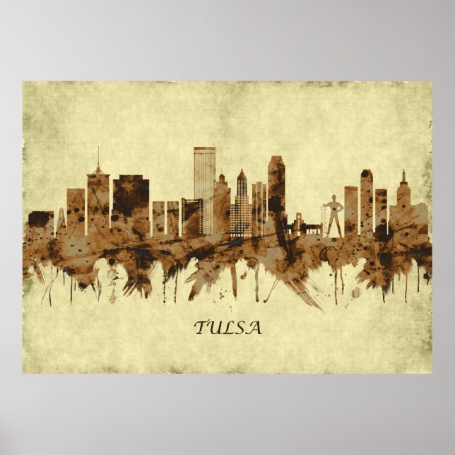 Póster Tulsa Oklahoma Cityscape (Frente)