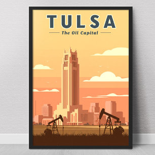 Póster Tulsa Oklahoma vintage