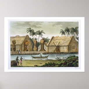Póster Tumba de Tamahamah en Kaiakakooa, Islas Sandwich,