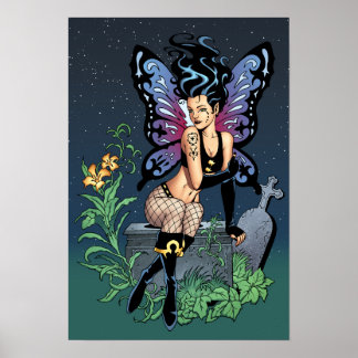 Póster Tumba gótica sentada con lágrimas por Al Río