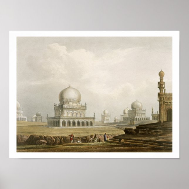 Póster Tumbas de los reyes de Golconda en 1813, de Volum (Frente)