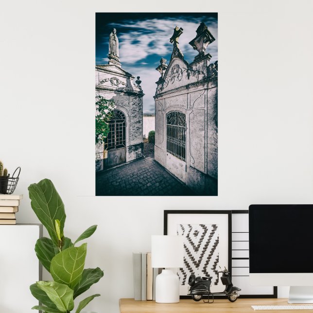 Póster Tumbas en un cementerio católico en Crato, Portale (Oficina en casa)