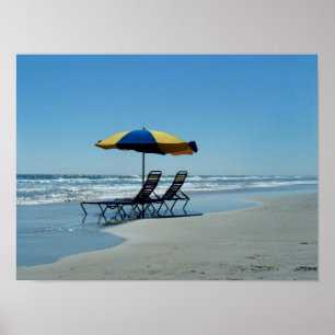 Póster Tumbonas en la playa de Daytona