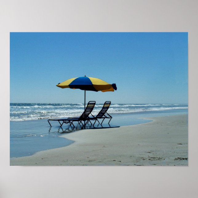 Póster Tumbonas en la playa de Daytona (Frente)
