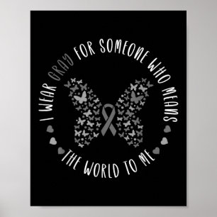 Póster Tumor Cerebro Cáncer de Cerebro Cinta Gris Yo Uso