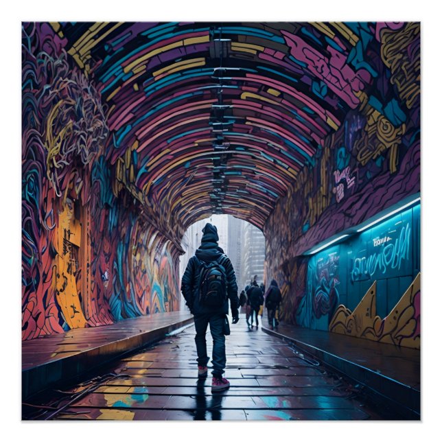 Póster Túnel De Arte De Graffiti (Anverso)