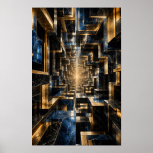Póster Túnel de Cubo Infinito