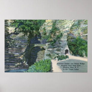 Póster Túnel de la entrada del parque de estado y puente
