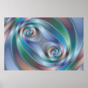 Póster Túnel dividido - Poster fractal