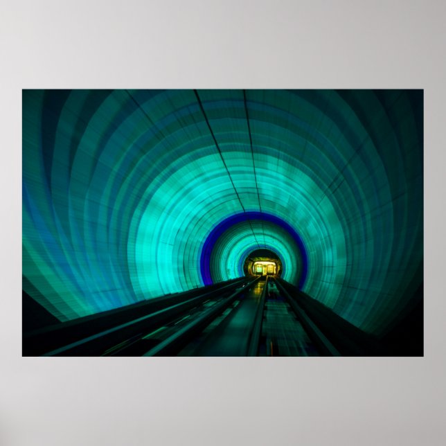 Póster Túnel ferroviario azul, Singapur (Frente)