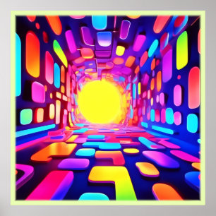 Póster Túnel Neon: Viaje psicodélico