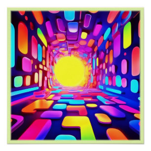 Póster Túnel Neon: Viaje psicodélico