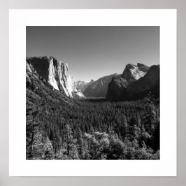Póster Túnel Ver Yosemite Valley Foto en blanco y negro