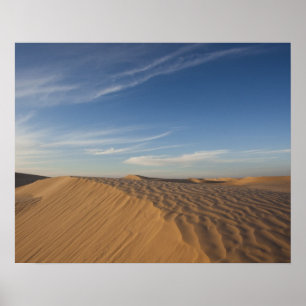 Póster Túnez, desierto del Sahara, Douz, gran duna, ocaso