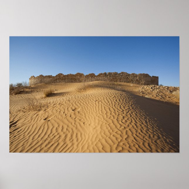 Póster Túnez, zona de Ksour, Ksar Ghilane, Gran Erg 2 (Frente)