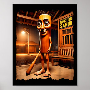 Póster Tung-tung-sahur Italian-brainrot Divertido Hombres