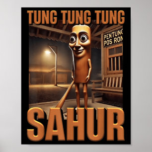 Póster Tung Tung Tung Sahur Ai Monster italiano Brainrot 