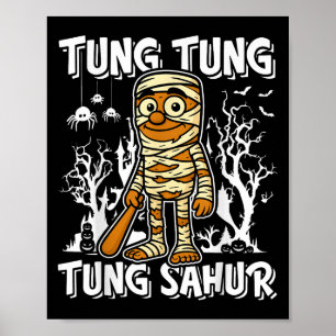 Póster Tung Tung Tung Sahur Halloween Momia Cerebro Itali